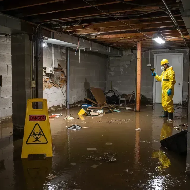 Flooded Basement Electrical Hazard in Upper Alton, IL Property