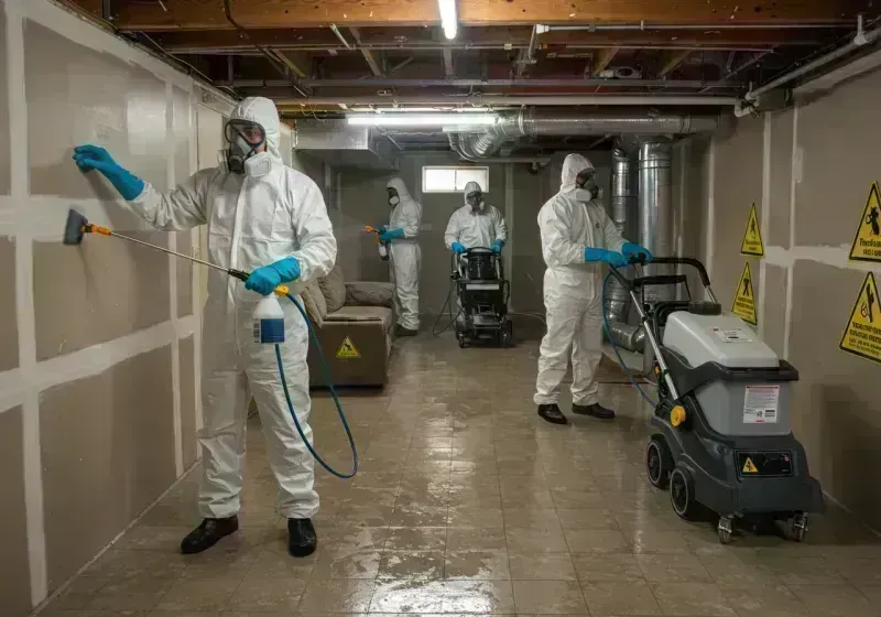 Basement Moisture Removal and Structural Drying process in Upper Alton, IL